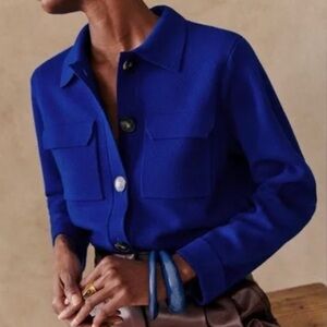 Sezane BETTY CARDIGAN in cobalt blue